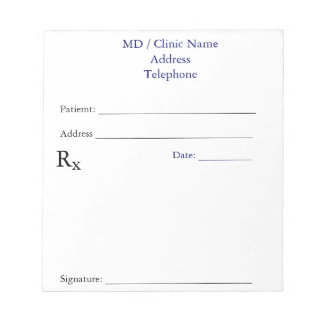 Manual Prescription Notepads (White)