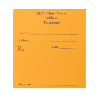 Manual Prescription Pads (Bright Orange) Note Pads