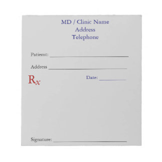 Manual Prescription Pads (Gray) Memo Notepad