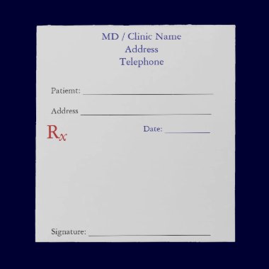 Manual Prescription Pads (Gray) notepads