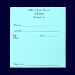 Manual Prescription Pads (Light Blue) notepads