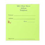 Manual Prescription Pads (Light Yellow) Note Pads