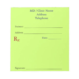 Manual Prescription Pads (Light Yellow) Note Pads