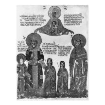 Manuel Palaeologus protected by Virgin Mary Postcard
