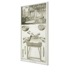 Manufacture of bottle corks, from the 'Encyclopedi Canvas Print