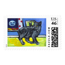 Manx cat senses smiling moon postage