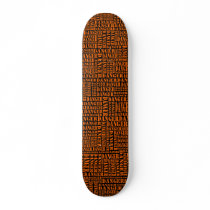 Many Dangers - Orange on Black skateboards by artberry Many Dangers - Orange on Black skateboards