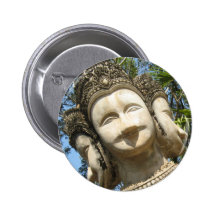 Many Face Wai ... Nong Khai, Isaan, Thailand Pinback Buttons