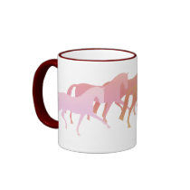 Many Horses  (pink to rust) mugs