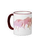 Many Horses  (pink to rust) mugs