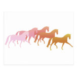 Many Horses  (pink to rust) Post Cards
