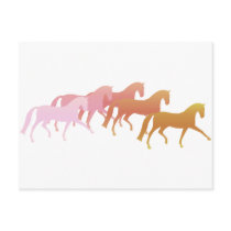 Many Horses (pink to rust) postcards by dogsandhorses Many Horses (pink to rust) postcards