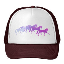 Many Horses (purples) Mesh Hat