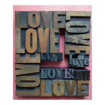many love words on polka dots poster posters