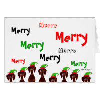 Many Merry Dachshunds Christmas Card