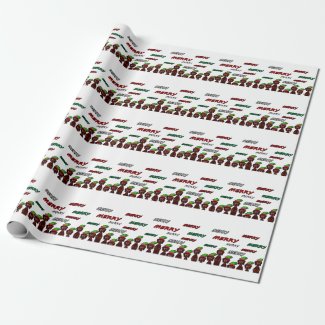 Many Merry Dachshunds Christmas Wrapping Paper