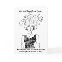 Many Moods, Many Genres Music Lover Birthday Card