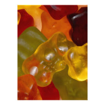 Many multicolored Gummibärchen Personalized Announcements