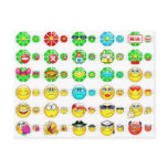 many smiley faces post card