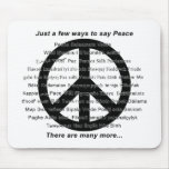 Many ways to say peace with symbol mousepads
