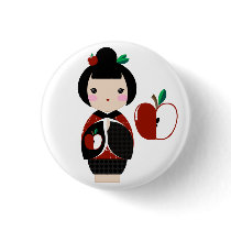 Manzanita Kokeshi Pin buttons