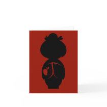 Manzanita Kokeshi Silhouette Note Card cards