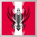 Maori art print with tattoos
