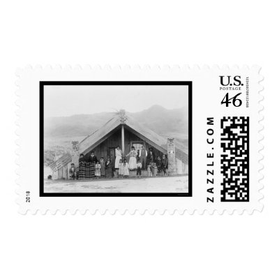Maori Family New Zealand 1917 Stamps by lc_vintagephotos