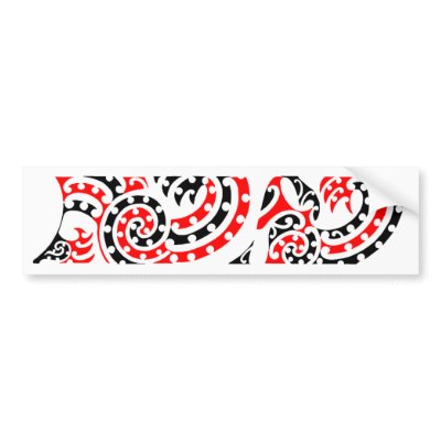 Maori Kowhaiwhai Pattern 4 Sticker Bumper Sticker by SolPacifico