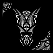 Maori tattoo artwork with koru design posters