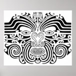 Maori Tattoo - Black and White Poster