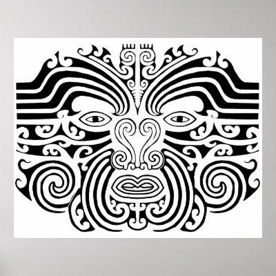 This design is based on a traditional face tattoo