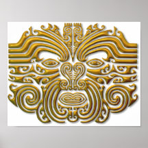 Maori Tattoo - Gold Poster