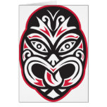 maori tiki moko tattoo mask card