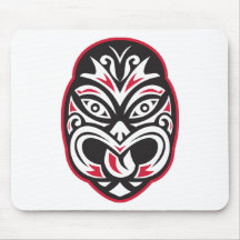 maori tiki moko tattoo mask mousemats