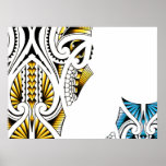 Maori tribal tattoo artwork print