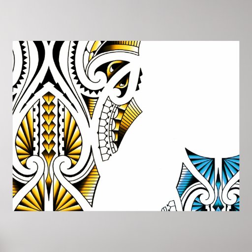 Maori tribal tattoo artwork print