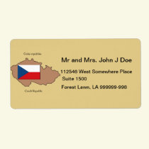 Map and Flag of Czech Republic Avery Label