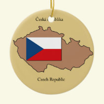 Map and Flag of Czech Republic  Ornament