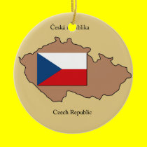 Map and Flag of Czech Republic  Ornament ornaments