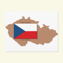 Map and Flag of Czech Republic Post Card