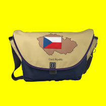 Map and Flag of Czech Republic Rickshaw Messenger  messenger bags