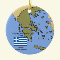 Map and Flag of Greece Ornament