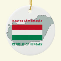 Map and Flag of Hungary Ornament