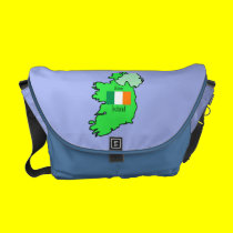 Map and Flag of Ireland messenger bags