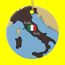 Map and flag of Italy ornaments