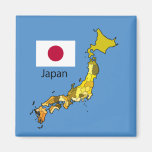 Map and Flag of Japan Fridge Magnet