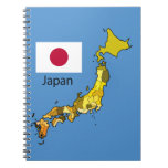 Map and Flag of Japan Spiral Note Book