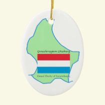 Map and Flag of Luxembourg Ornament