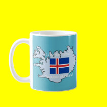 Map and Flag of Republic of Iceland mugs